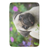 Cute fawn pug puppy badmat (Voorkant Verticaal)
