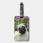 Cute fawn pug puppy bagagelabel (Achterkant verticaal)