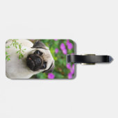 Cute fawn pug puppy bagagelabel (Achterkant horizontaal)