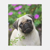 Cute Fawn Pug Puppy Doggie, comfort Fleece Deken (Voorkant)
