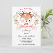 Cute Fawn Woodland Wild Deer Birthday Party Kaart (Staand voorkant)
