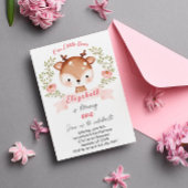 Cute Fawn Woodland Wild Deer Birthday Party Kaart