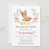 Cute Fawn Woodland Wild One Birthday Party Kaart (Voorkant)
