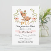 Cute Fawn Woodland Wild One Birthday Party Kaart (Staand voorkant)