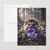 Cute February Hedgehog with Amethyst Heart Briefkaart (Voorkant / Achterkant)