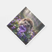 Cute February Hedgehog with Amethyst Heart Servet (Hoek)