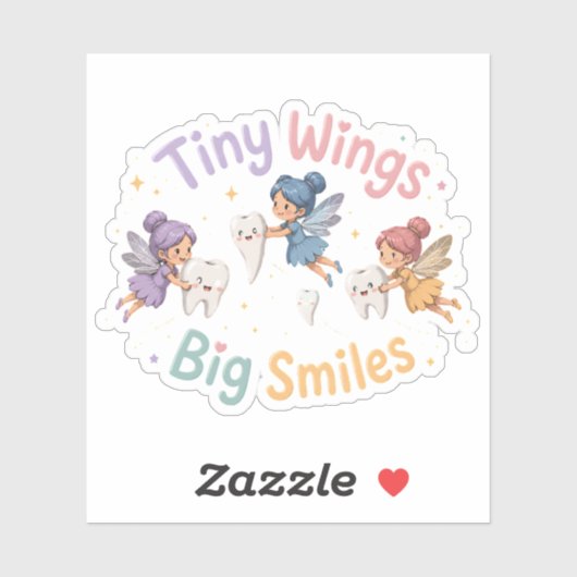 Cute Fee Tand Vrienden Sticker Ontwerp (Vel)