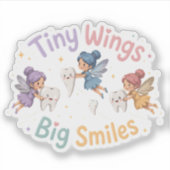 Cute Fee Tand Vrienden Sticker Ontwerp (Voorkant)