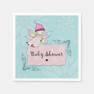 Cute Feeën Meisjes Baby Shower Papieren Servetten