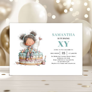 Cute Feeënmeisje 6e verjaardag Whimsy Pastel uitno Kaart