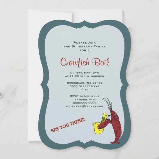 Cute Feel Crawfish Boil Kaart (Achterkant)