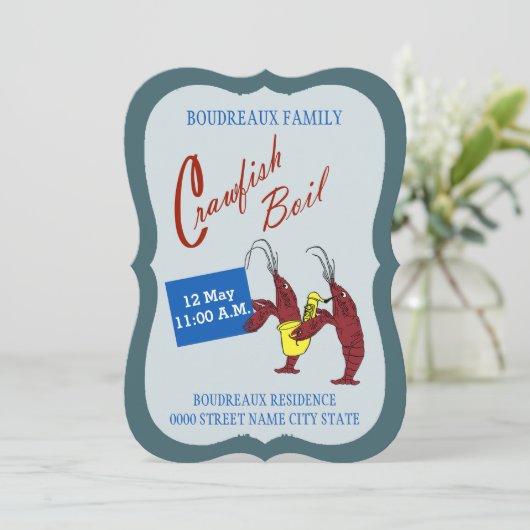 Cute  Feel Crawfish Boil Kaart (Staand voorkant)