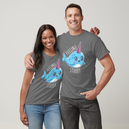 Cute Feeling Stabby Narwhals Kawaii Whale Gift T-shirt (Unisex)