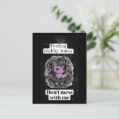 Cute Feeling Stabby Purple Unicorn Don't Mess With Briefkaart (Staand voorkant)