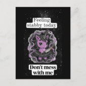 Cute Feeling Stabby Purple Unicorn Don't Mess With Briefkaart (Voorkant)