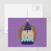 Cute Feest Egel Briefkaart (Voorkant / Achterkant)