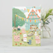 Cute feest thema. Verjaardag Kaart (Staand voorkant)