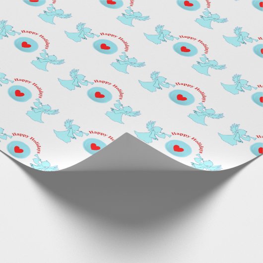 Cute Feestdagen Angels Cadeaupapier (Hoek)