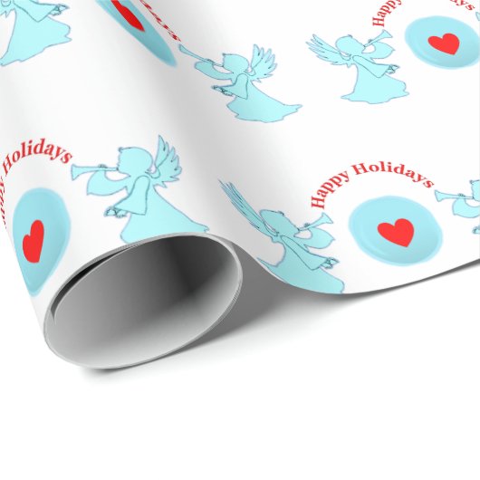 Cute Feestdagen Angels Cadeaupapier (Rol Hoek)