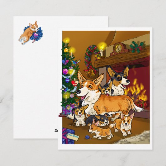 Cute Feestdagenkaart (Voorkant / Achterkant)