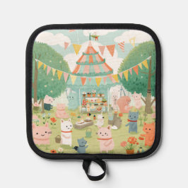 Cute feestthema. Verjaardag Pannenlap