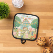 Cute feestthema. Verjaardag Pannenlap (Top down)