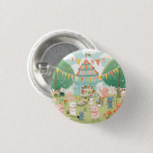 Cute feestthema. Verjaardag Ronde Button 3,2 Cm (Voorkant /achterkant)