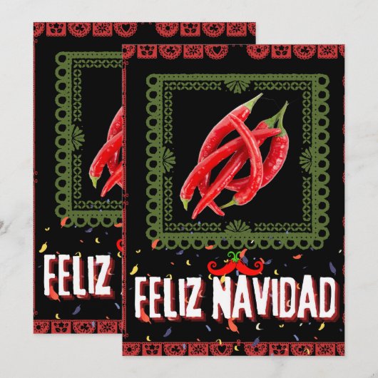 Cute feliz navidad christmas feestdagenkaart (Voorkant / Achterkant)