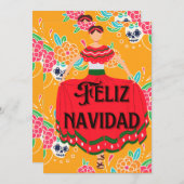 Cute feliz navidad christmas feestdagenkaart (Voorkant / Achterkant)