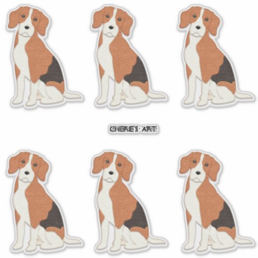 Cute Felt Kijk Beagle Dogs Sticker (Voorkant)