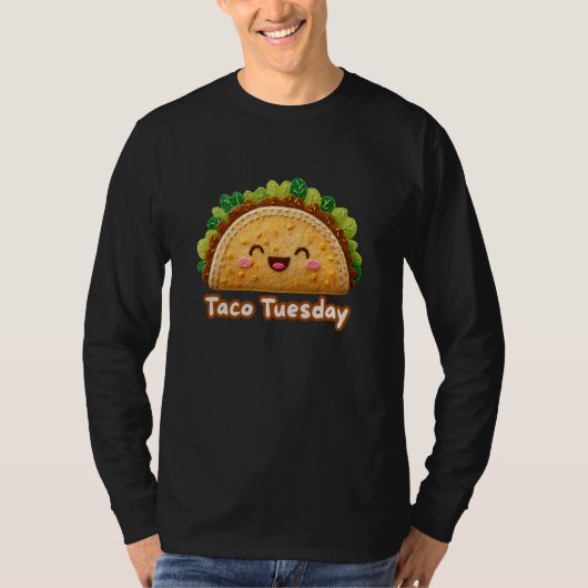 Cute Felt Taco Tuesday Kawaii Mexican Food Guac Fa T-shirt (Voorkant)