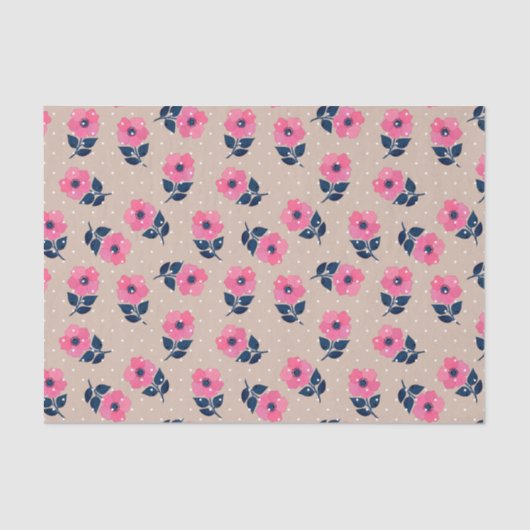 Cute Feminine Floral Pattern Tissuepapier (Voorkant)