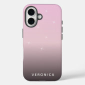 Cute Feminine Pink Black Ombre Personalized Case-Mate iPhone Case (Achterkant)