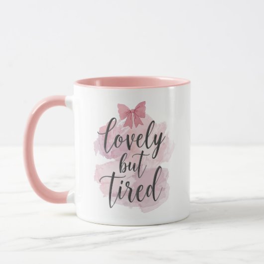Cute Feminine Pink Bow Graphic Mok (Links)