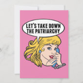 Cute Feminist Retro Pop Art Anti Patriarchy Quote Kaart (Voorkant)