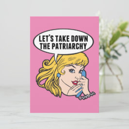 Cute Feminist Retro Pop Art Anti Patriarchy Quote Kaart