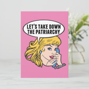 Cute Feminist Retro Pop Art Anti Patriarchy Quote Kaart