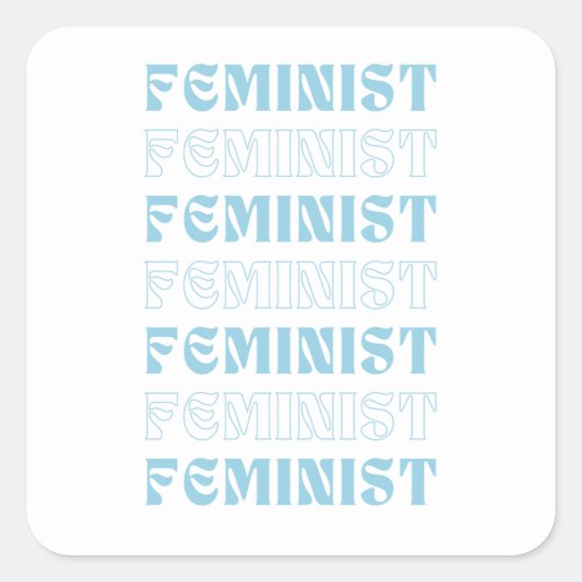 Cute Feminist Vierkante Sticker (Voorkant)