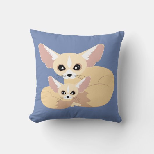 Cute Fennec Fox Ma en Baby Kussen (Voorkant)