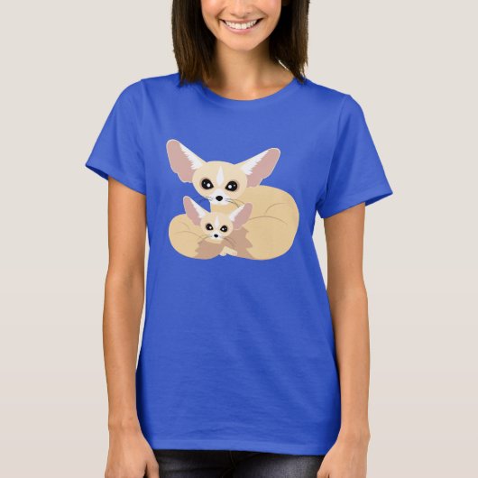 Cute Fennec Fox Ma en Baby T-shirt (Voorkant)