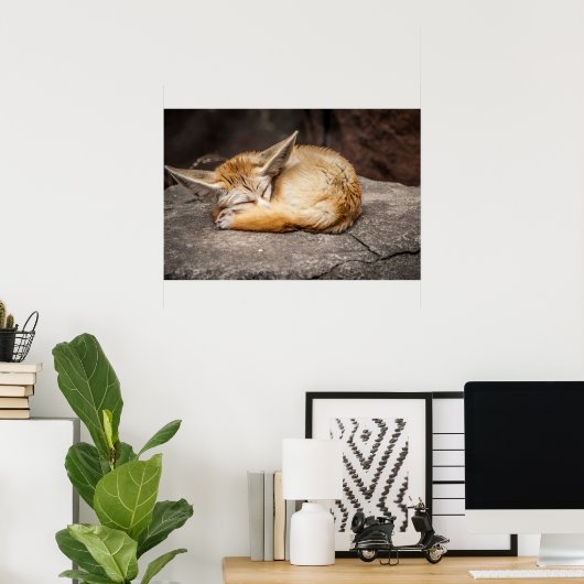Cute Fennec Fox Poster (Thuiskantoor)