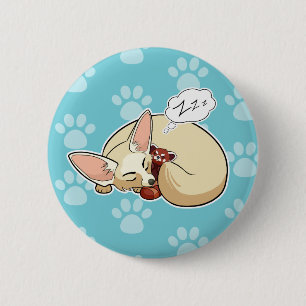Cute Fennec Fox sliep met Red Panda Ronde Button 5,7 Cm