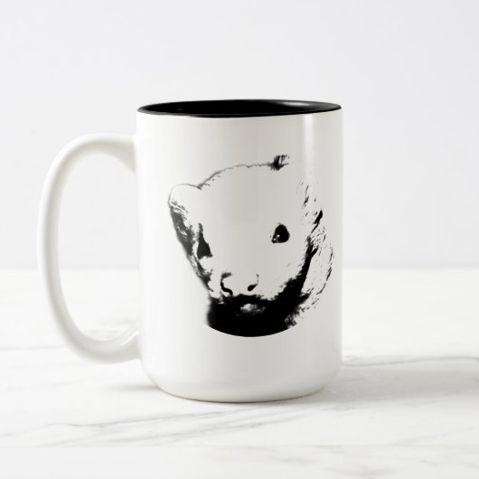 Cute Ferret Afbeelding Tweekleurige Koffiemok (Links)
