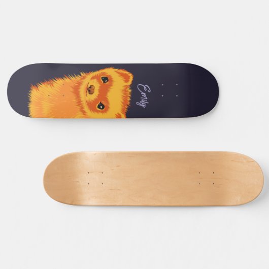 Cute ferret art ferret mam name persoonlijk skateboard (Horizontaal)