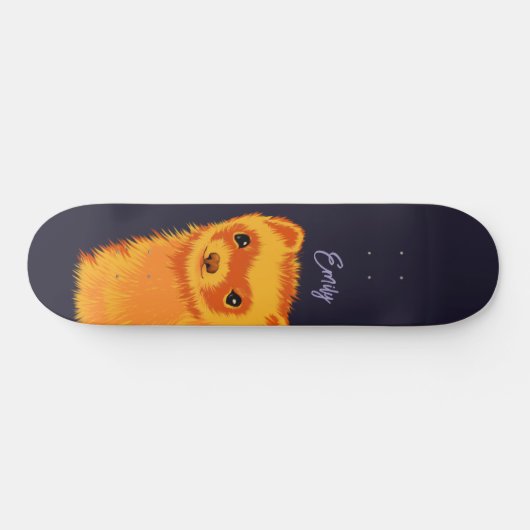 Cute ferret art ferret mam name persoonlijk skateboard (Horizontaal)