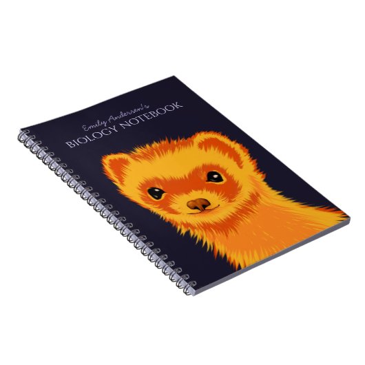 Cute ferret art name biology notitieboek (Rechterzijde)