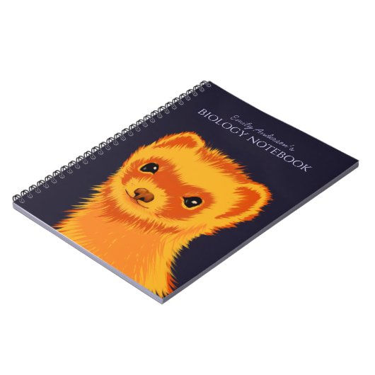 Cute ferret art name biology notitieboek (Linkerzijde)