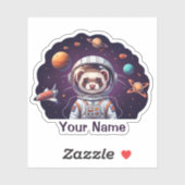 Cute Ferret Astronaut in Space  Sticker (Vel)