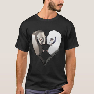 Cute Ferret Couple Heart Dierenvriend Gift T-shirt