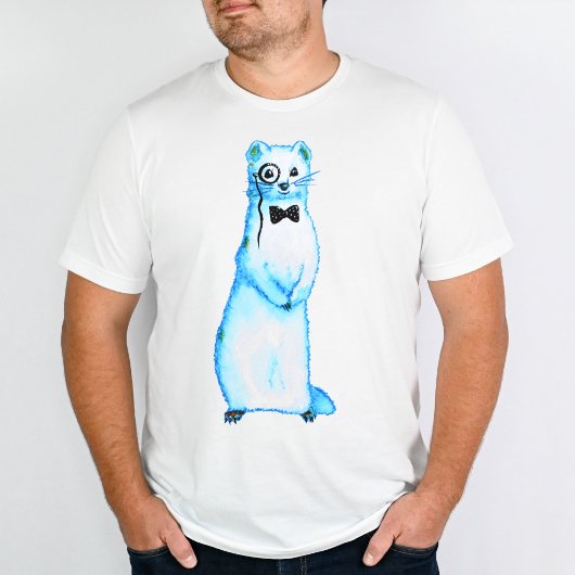 Cute ferret grappige dierlijke waterverf T-Shirt